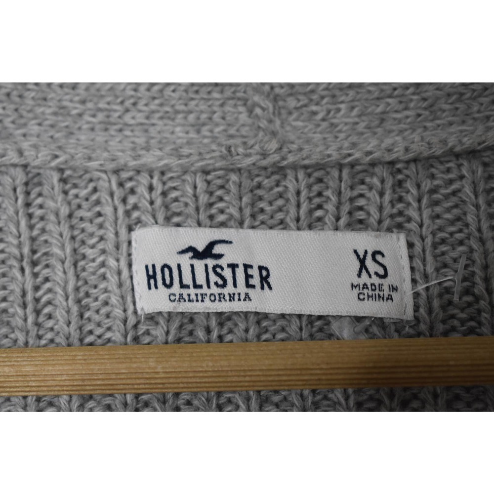 Hollister Gray Crop Knit Cardigan Button Size XS - Picture 6 of 6